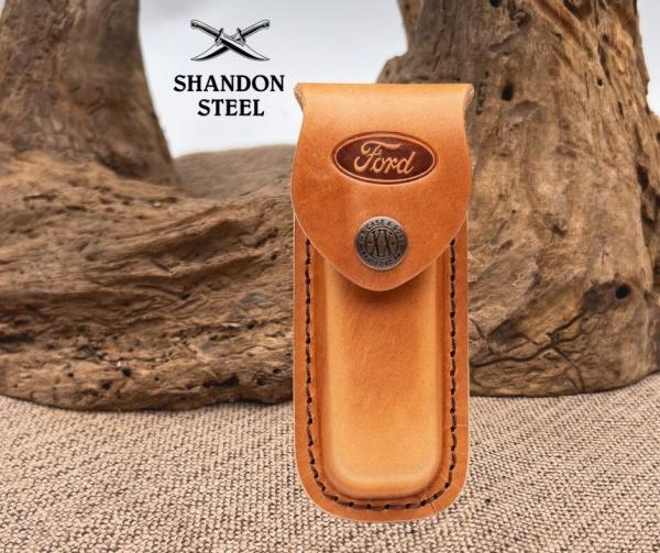 Case XX USA Ford Leather Belt Sheath Brown Button Snap 14329 Made In The USA Case XX USA Ford Leather Belt Sheath Brown Button Snap 14329 Made In The USA