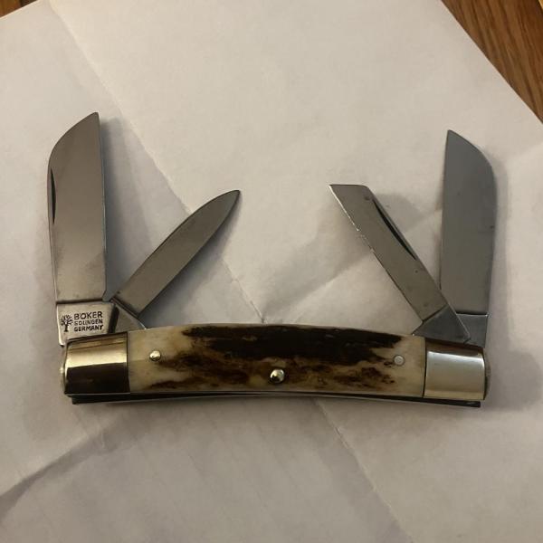 BOKER STAG 4 BLADE CONGRESS SOINGEN MINT