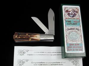 New York Knife Co Genuine Stag Matteawan Barlow Knife By Cooper Cutlery M2506-S USA Made  