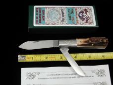 New York Knife Co Genuine Stag Matteawan Barlow Knife By Cooper Cutlery M2506-S USA Made  