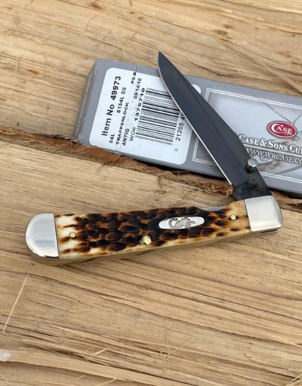 CASE XX ** 2016 ANTIQUE JIGGED BONE PVD COATED BLADE TRAPPERLOCK CASE XX ** 2016 ANTIQUE JIGGED BONE PVD COATED BLADE TRAPPERLOCK