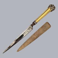Antique 1750s Italian Genoese Knife Passacorda with Silver Mounts Genoa #A259