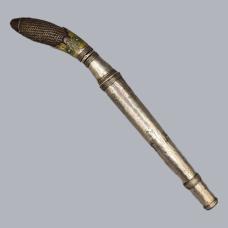 Antique 1800s Burmese Dha Hmyaung Dahmjaun Dagger Knife Silver and Enamel #8767
