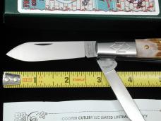 New York Knife Co Genuine Stag Matteawan Barlow Knife By Cooper Cutlery M2506-S USA Made  