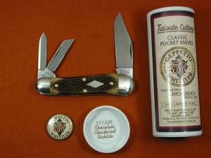 Great Eastern Cutlery GEC Chocolate Checkered Richlite Geppetto Whittler Knife NIT 571326 Made USA