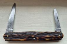 3 1/4" Vintage Garrett Strand 2-Blade Pen Knife, Very nice Stag Handles, Sheffield