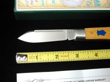Dollar Knife Co. Osage Orange Wood With Blue Shield Jack Knife NIB from Cooper Cutlery USA OO-BS