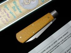 Dollar Knife Co. Osage Orange Wood With Blue Shield Jack Knife NIB from Cooper Cutlery USA OO-BS