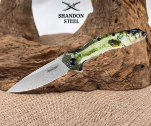 Kershaw Shoreline Linerlock AO Bass Aluminum Folding 8Cr13MoV Knife 1845BASS