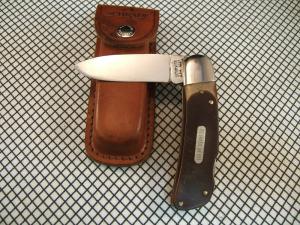 SCHRADE OLD TIMER 51OT "BIG TIMER" VINTAGE U.S.A MADE CARBON STEEL LOCKBACK POCKET KNIFE & SHEATH