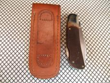 SCHRADE OLD TIMER 51OT "BIG TIMER" VINTAGE U.S.A MADE CARBON STEEL LOCKBACK POCKET KNIFE & SHEATH