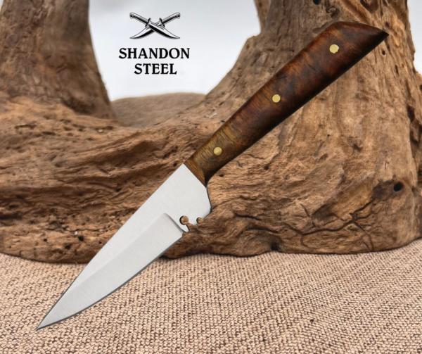 Patch Fixed Knife 2.63" Full Tang Stainless Steel Blade Brown Wood Handle 3296 Patch Fixed Knife 2.63" Full Tang Stainless Steel Blade Brown Wood Handle 3296