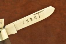 VINTAGE KABAR MADE IN USA KKK WOOD RAZOR JACK KNIFE OH89 1989 (31853)