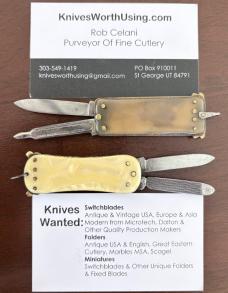 Two Vintage Automatic Opening Lobster Folding Knives, Italy and Germany, Used