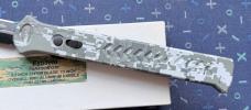 Huge Paragon Camo Estiletto Out The Front (OTF) Switchblade Knife With Original Box, Unused 
