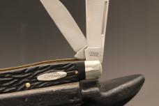 Stunning Black Full Size Camillus Stockman with Jigged Synthetic Covers