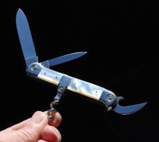 Unused salesman sample pearl bar knife. Mint. 1880’s, F. Herder, Germany. Completely original