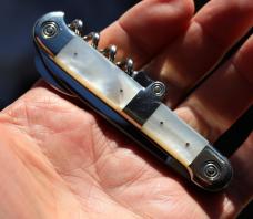Unused salesman sample pearl bar knife. Mint. 1880’s, F. Herder, Germany. Completely original