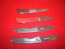 GERBER USA KNIFE LOT STL 2.5 SILVER KIGHT BY SAKAI JAPAN 4 KNIVES