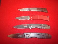 GERBER USA KNIFE LOT STL 2.5 SILVER KIGHT BY SAKAI JAPAN 4 KNIVES