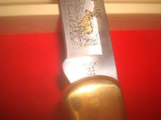 2002 Buck 110 Custom Limited Gold Etched Big Bucks North America Folding Knife