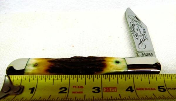 1981 STAG COKE BOTTLE STAG FOLDING KABAR USA MINT COLLECTORS CLUB KNIFE FROM WALL DISPLAY
