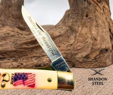 Schrade USA America the Beautiful 2001 Edition Trapperlock Pocket Knife (111)