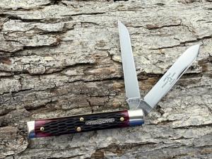 GEC TIDIOUTE ** PHYSICIAN KNIFE 412226 BLACK RASPBERRY JIGGED BONE