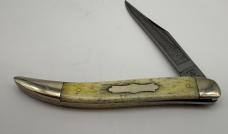 Frank Buster Fight'n Rooster 5" Yellow Bone Toothpick Reverse Etch