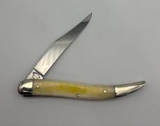 Frank Buster Fight'n Rooster 5" Yellow Bone Toothpick Reverse Etch