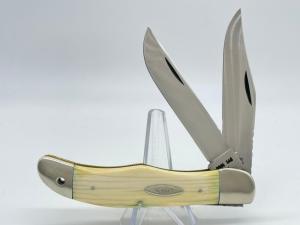 1976 CASE XX STAINLESS USA 6265 SAB SS Ivory File Work Folding Hunter 