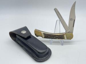 PUMA Genuine Stag 2-Blade Lockback w Sheath factory error
