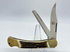 PUMA Genuine Stag 2-Blade Lockback w/ Sheath (factory error)