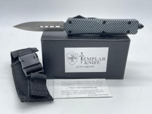 TEMPLAR KNIVES PF-1873 Carbon Fiber Spear Point OTF Auto w/ Pouch & OMP Box