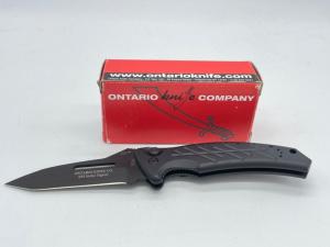 ONTARIO KNIFE COMPANY USA XM Strike Fighter Black Tanto Automatic Knife w/ OMP