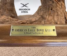 Franklin Mint The American Eagle Bowie Knife Ronald Van Ruyckevelt with Frame