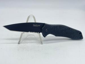 KERSHAW 1835TBLKST Assisted Black Coated Partially Serrated Tanto Linerlock