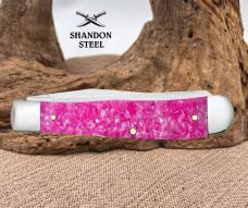 Case XX Knives USA Trapper Pink Crackle Kirinite 16160 Stainless Pocket Knife