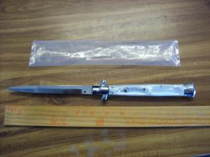 Vintage Italian Automatic Stiletto 13 Incher Swivel Bolster Inox Pearlex Bayo Looks UNUSED! 