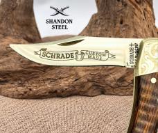 Schrade USA Custom SCM7 Lockback Knife Unused Hard To Find Scrolled Bolster(155)