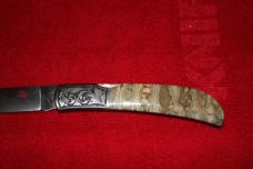 Customized Al Mar Eagle Lockback Knife with Mammoth Tooth Scales Engraving