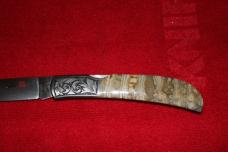 Customized Al Mar Eagle Lockback Knife with Mammoth Tooth Scales Engraving