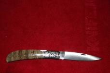 Customized Al Mar Eagle Lockback Knife with Mammoth Tooth Scales Engraving