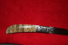 Customized Al Mar Eagle Lockback Knife with Mammoth Tooth Scales Engraving