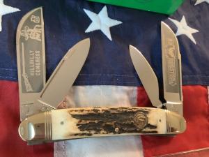 1995 Hen & Rooster -Bertram Cutlery Large "Hillbilly" Congress w/ Nice Stag Handles