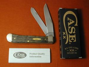 Case xx Smooth Black Curly Oak Wood Trapper Knife 14000 USA Made 2024 7254 SS