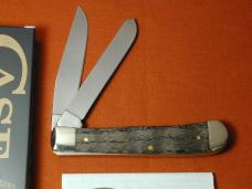 Case xx Smooth Black Curly Oak Wood Trapper Knife 14000 USA Made 2024 7254 SS