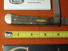 Case xx Smooth Black Curly Oak Wood Trapper Knife 14000 USA Made 2024 7254 SS