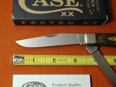 Case xx Smooth Black Curly Oak Wood Trapper Knife 14000 USA Made 2024 7254 SS