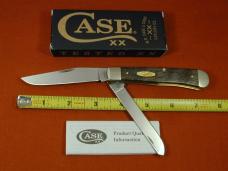 Case xx Smooth Black Curly Oak Wood Trapper Knife 14000 USA Made 2024 7254 SS